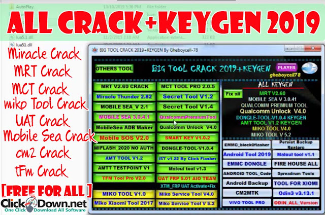 All Crack +Keygen Collection 2019  : Miracle Box Crack 2019 Mrt Crack Dongle 2019 Mct Dongle Crack 2019