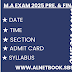 M.A Exam Time Table 2025 (Final & Pre)