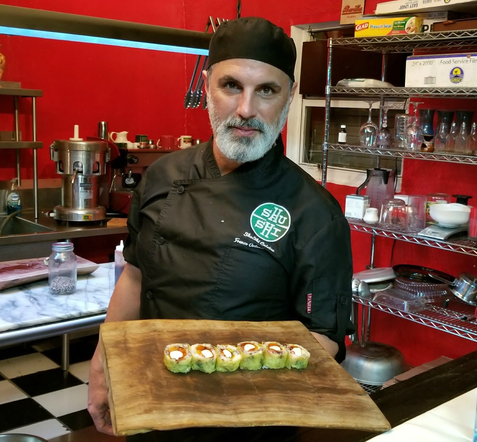 Chef Franco Blanco serves ShuShi rolls House of Food Porn