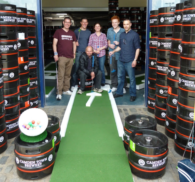 The Brewmaster's Open miniature golf competition at the Camden Town Brewery in London