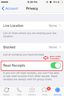 Cara Menyembunyikan Read pada WhatsApp