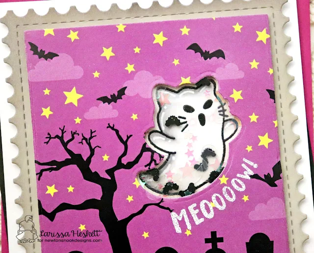 Ghostly Good Times Shaker Card by Larissa Heskett | Ghostly Good Times Stamp Set, Halloween Time Paper Pad and Framework Die Set by Newton's Nook Designs #newtonsnook #handmade