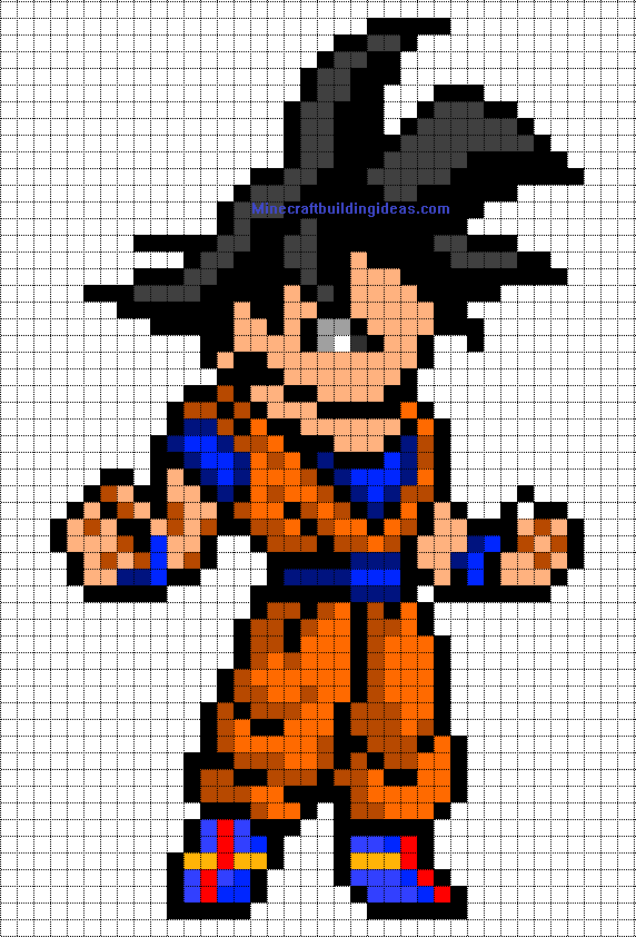 Minecraft Pixel Art Templates: Goku