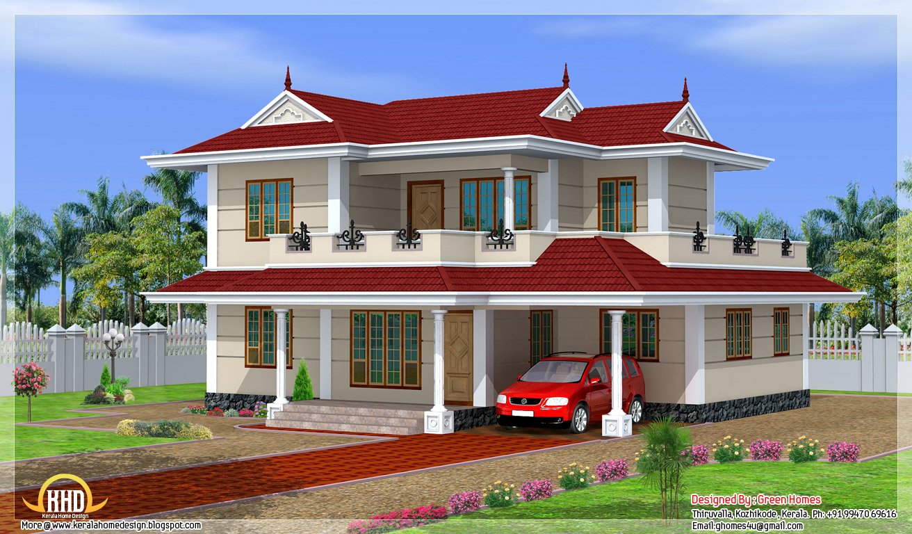 model double storey house design by green homes thiruvalla kerala