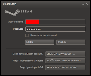 Steam login window