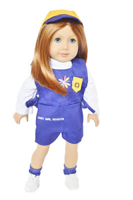 This Daisy Girl Scout uniform is for 18 inch dolls. Makes a fun gift for your Daisy Scout!