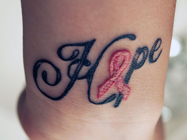 word hope tattoo on wrist