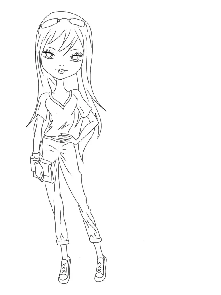 Fashion Girl Coloring Page to Print