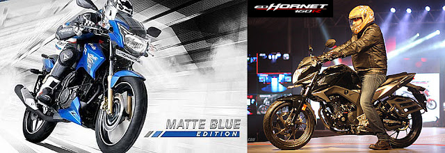 Honda CB Hornet 160R VS TVS Apache RTR Matte Blue