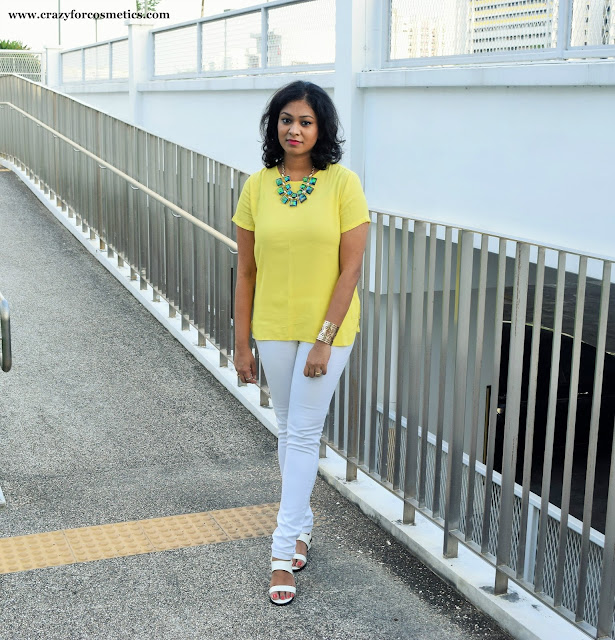 Styling bright yellow top for summers