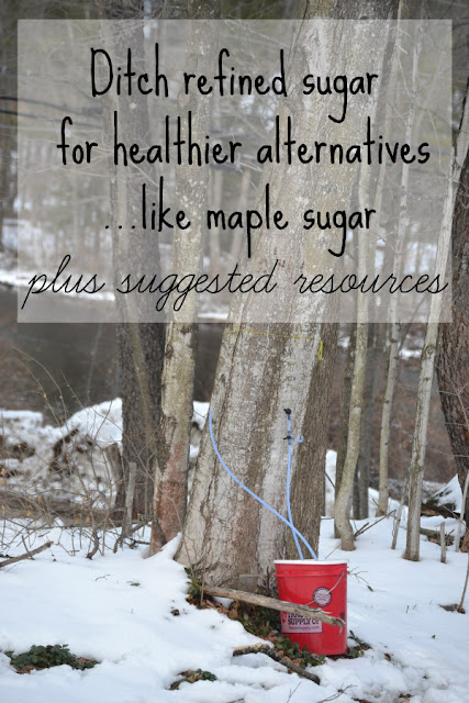 Ditch refined sugar for healthier alternatives, like maple sugar! Suggested resources included.