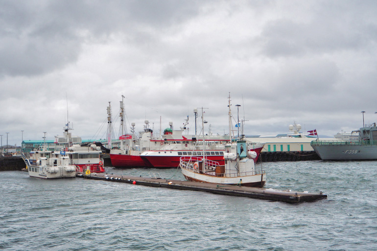 Port de la ville de Reykjavik en Islande