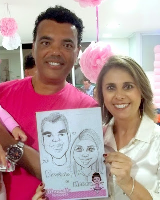 caricatura ao vivo casal