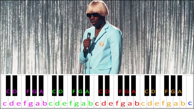 EARFQUAKE by Tyler, The Creator Piano / Keyboard Easy Letter Notes for Beginners