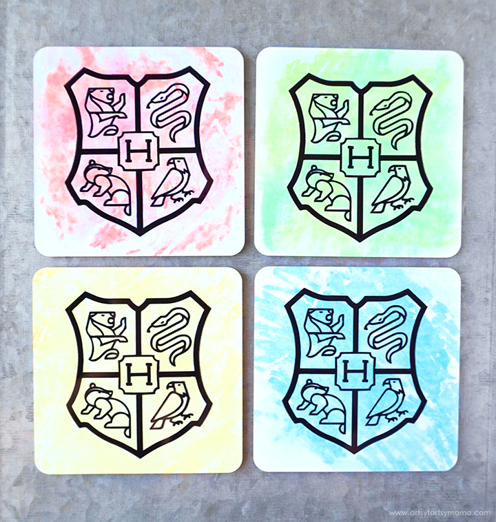 DIY Hogwarts House Coaster Set