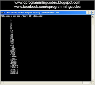 Output of generate Fibonacci series to specific number using recursion method C program