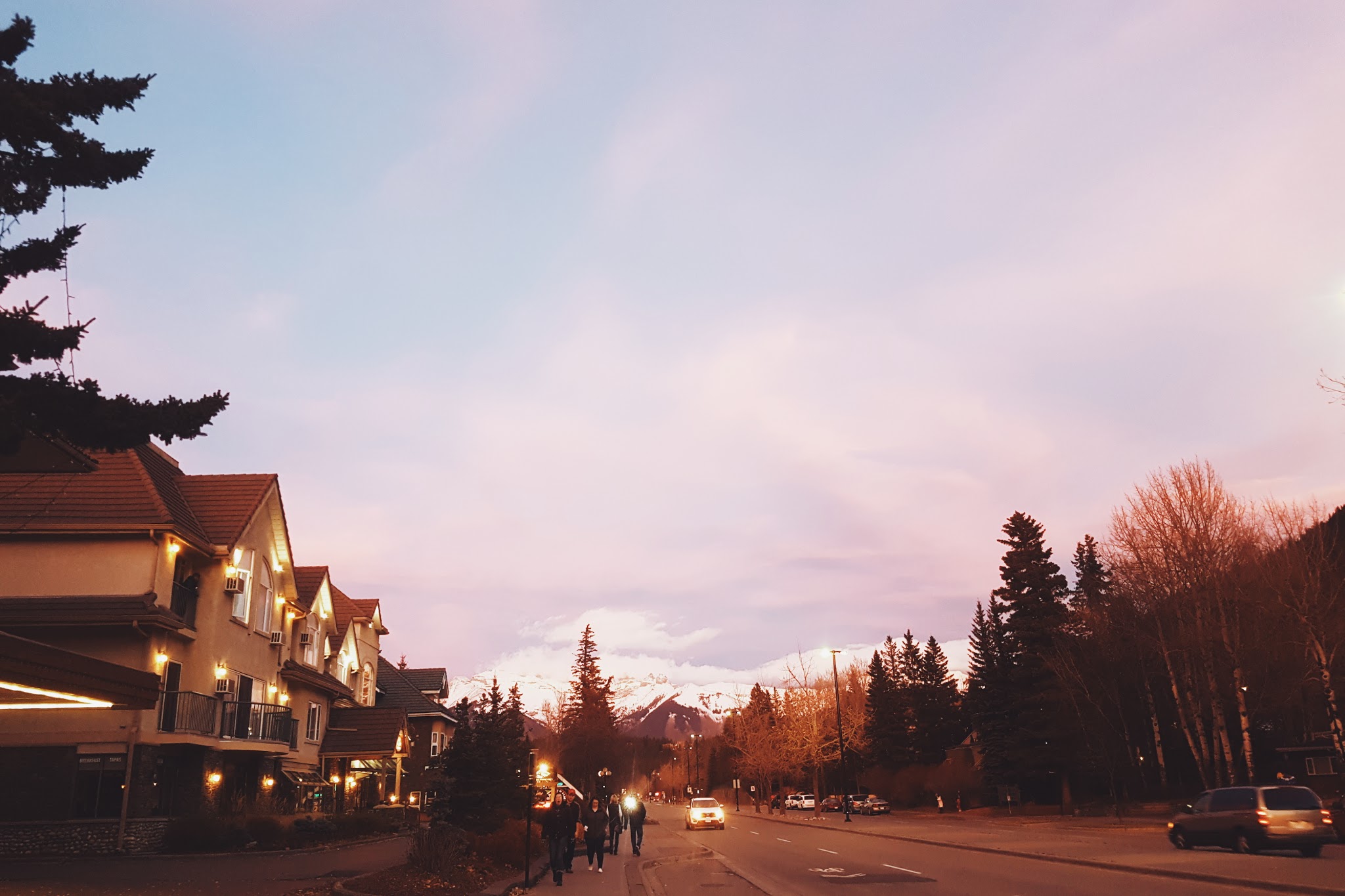 Sunset in Town of Banff