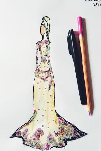 beyonce met ball fashion drawing 