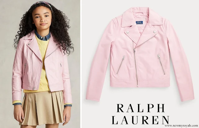 Princess Gabriella wore Polo Ralph Lauren Leather Biker Jacket in Pink