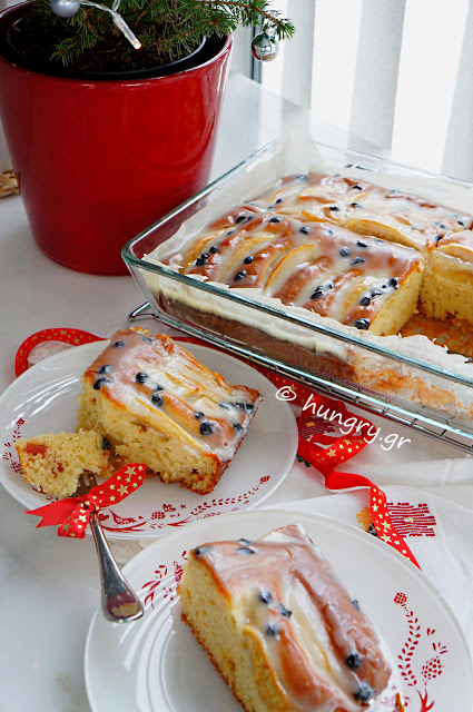 Christmas Apple Cake with Yogurt Glaze!