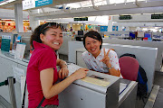 At the Cathay pacific airline's checkin counter, I met Aiko! (dsc )