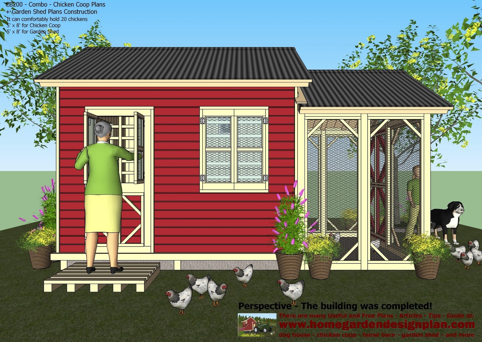 CB200 - Combo Plans - Chicken Coop Plans Construction + Garden Sheds ...