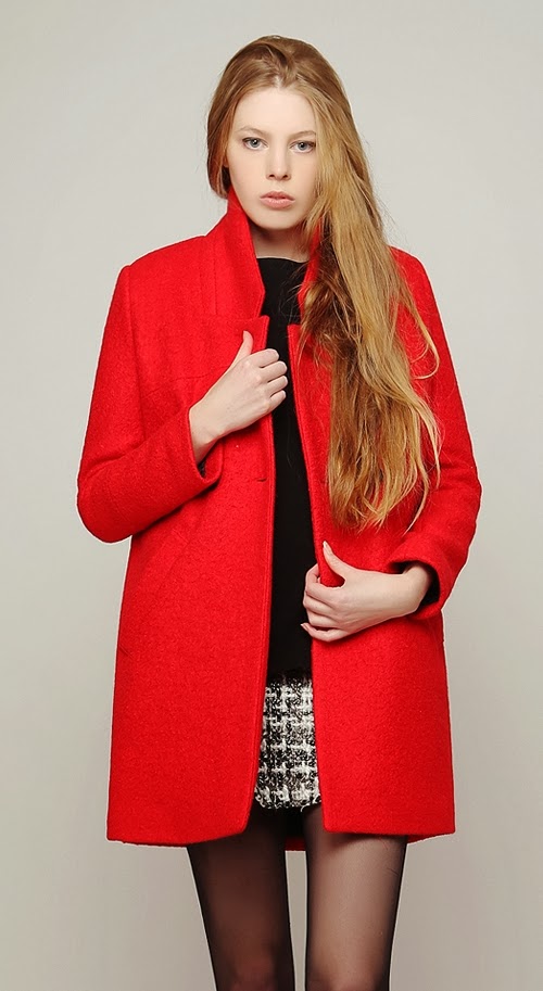Luxe Scarlet Rosalin Preppy Coat