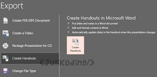 Export - Create Handouts 