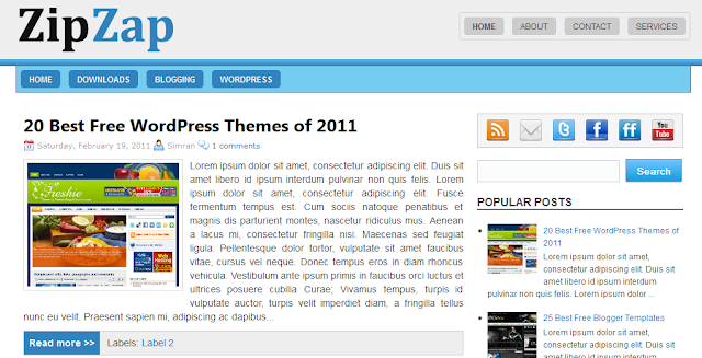 Zip Zap - Professional Magazine Blogger Template