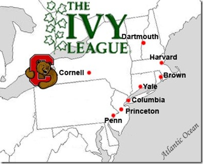 Ivy League Location Map