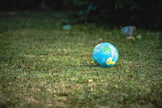 Globe lying on grass