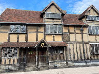 Shakespeare's birthplace, which is a very aged two-story Tudor house.