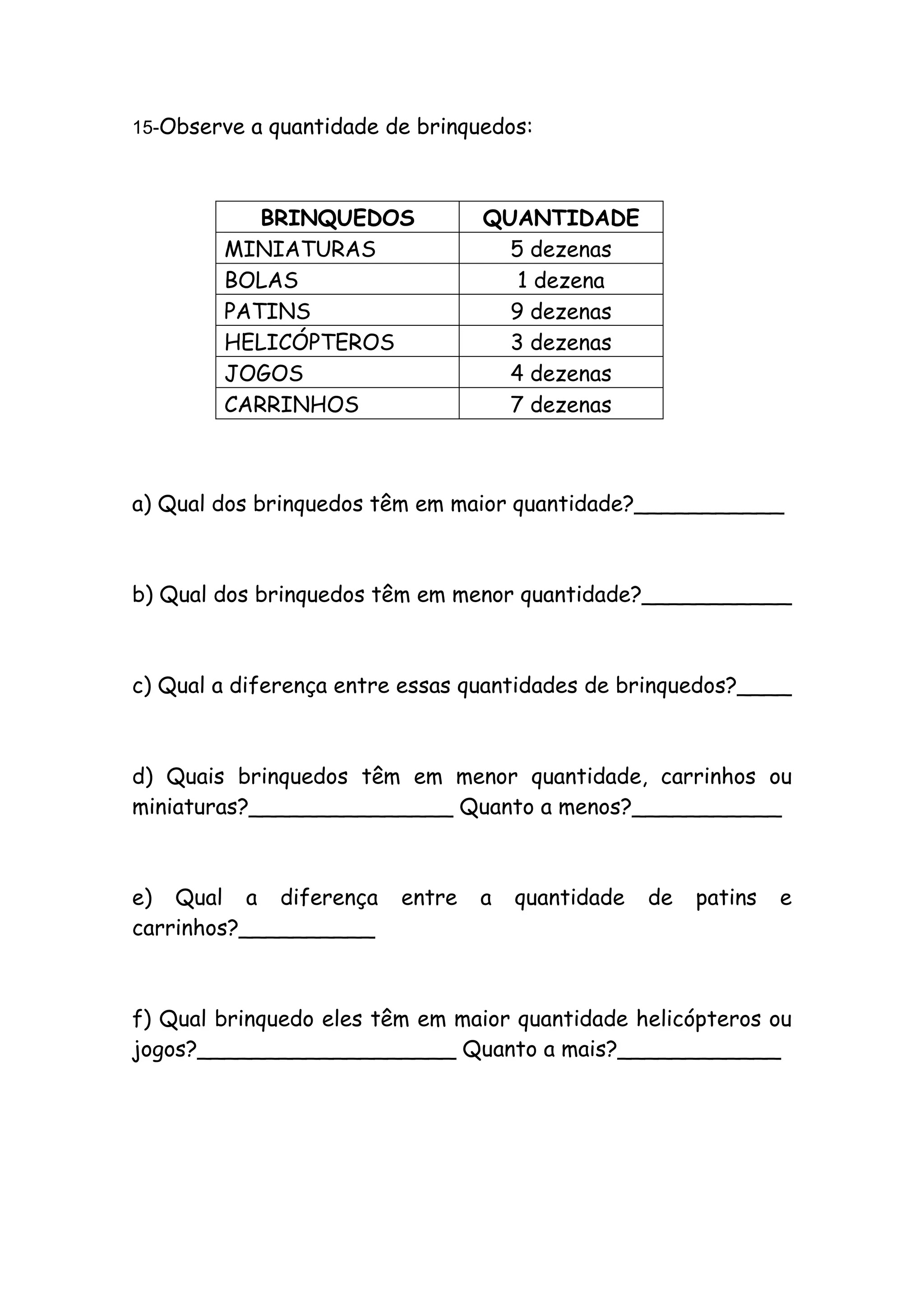 Problemas de multiplicação 3 ano