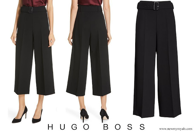 Queen Letizia wore Hugo Boss Trimie Wide Leg Crop Trousers