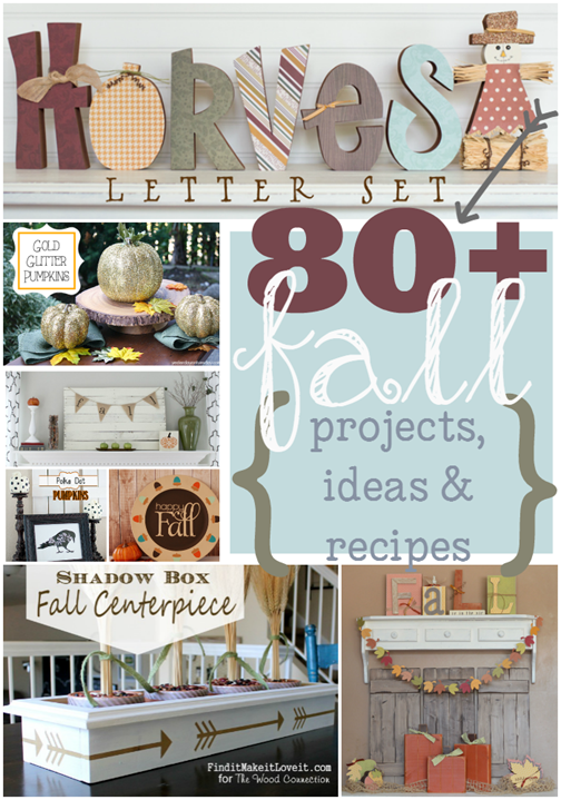 80  Fall Projects, Ideas & Recipes at GingerSnapCrafts.com #linkparty #features #fall