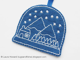 embroidered felt snow globe