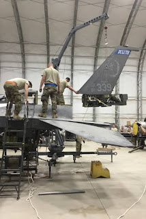 Battle damaged F16 return service