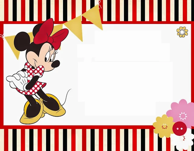 Para hacer Invitaciones, Tarjetas, Marco de Fotos para Imprimir Gratis de Minnie Mouse Rojo.