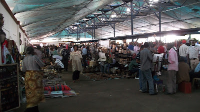 The crowds in Masai Market on a slow day.