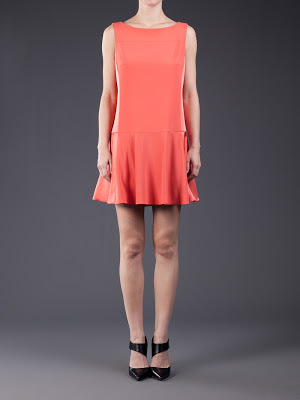 model wearing Rag & Bone Sofia dress in Coral