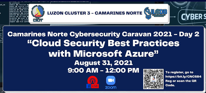 One-Day Free Webinar on Cloud Security Best Practices with Microsoft Azure by DICT | August 31 | REGISTER HERE