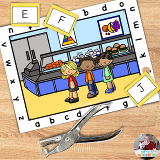 A simple hole punch turns this letter identification activity into a fun one your students can work on individually or in centers.