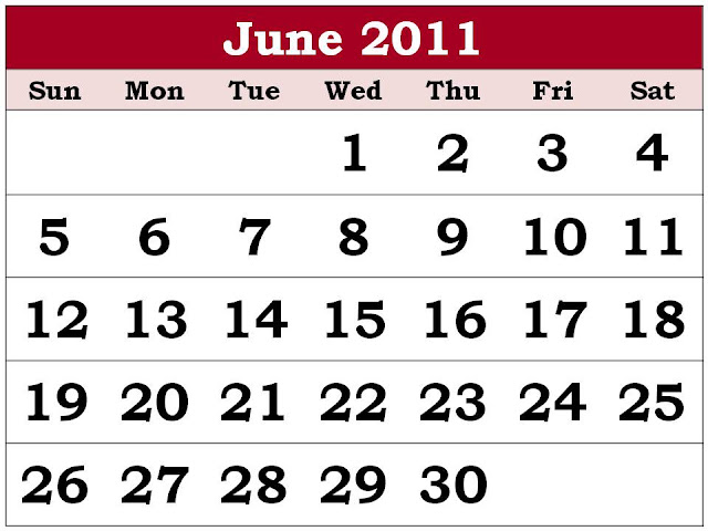 printable july 2011 calendar. Monthly 2011 Calendar June
