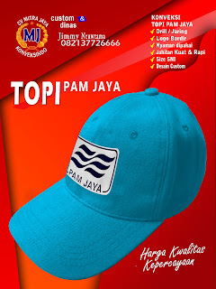 topi PAM JAYA,topi kantor,seragam kantor,perlengkapan seragam,konveksi seragam,topi custom,topi pegawai,topi karyawan,topi PDAM,topi PALYJA,topi perusahaan air minum,topi pemda,