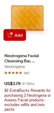 Cheap Neutrogena Facial Cleansing Bar at CVS