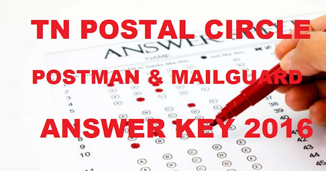 Tamil Nadu Postal Circle Answer Key 2016