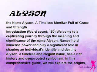 meaning of the name "ALYSON"