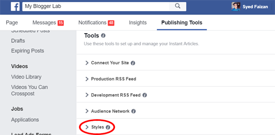 Stylize your instant articles template