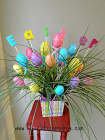 Easter Egg Spring Decor Arrangement, DIY, Easter bouquet, centerpiece