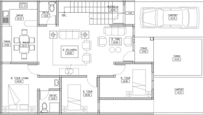 Desain Denah Rumah Minimalis 3 Kamar